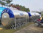 Bồn nước inox 20.000L (lít) mẫu nằm ngang 20 khối công nghiệp